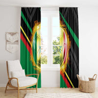 Custom Senegal Window Curtain Lion Graphic, National Flag, Fiery Soccer Ball - Bold African Pride Design - Wonder Print Shop