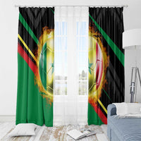 Custom Senegal Window Curtain Lion Graphic, National Flag, Fiery Soccer Ball - Bold African Pride Design - Wonder Print Shop