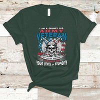 Grumpy Old Army Veteran T Shirt My Life of Sarcasm Depends on Your Level of Stupidity - Wonder Print Shop