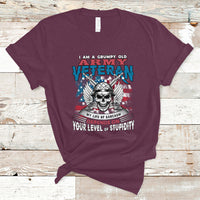 Grumpy Old Army Veteran T Shirt My Life of Sarcasm Depends on Your Level of Stupidity - Wonder Print Shop