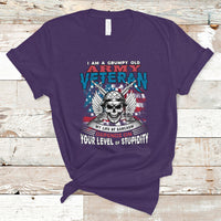 Grumpy Old Army Veteran T Shirt My Life of Sarcasm Depends on Your Level of Stupidity - Wonder Print Shop