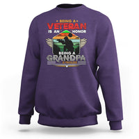Veteran Grandpa Sweatshirt Being a Veteran Is an Honor Being a Grandpa is Priceless - Wonder Print Shop