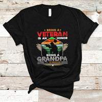 Veteran Grandpa T Shirt Being a Veteran Is an Honor Being a Grandpa is Priceless - Wonder Print Shop