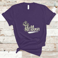 Purple T-shirt with front “Team Jesus” graphic and cross emblem
