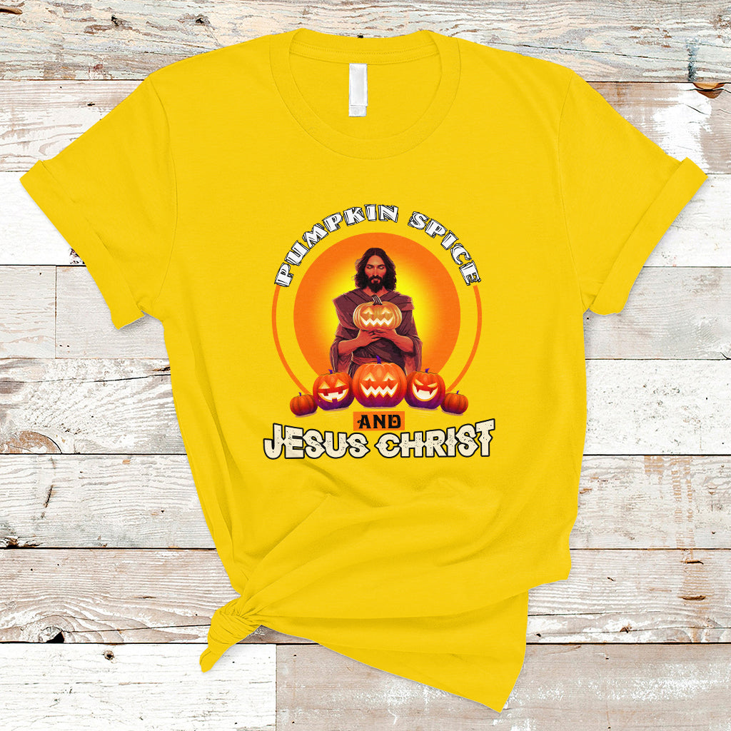 Christian T Shirt Pumpkin Spice and Jesus Christ - Wonder Print Shop