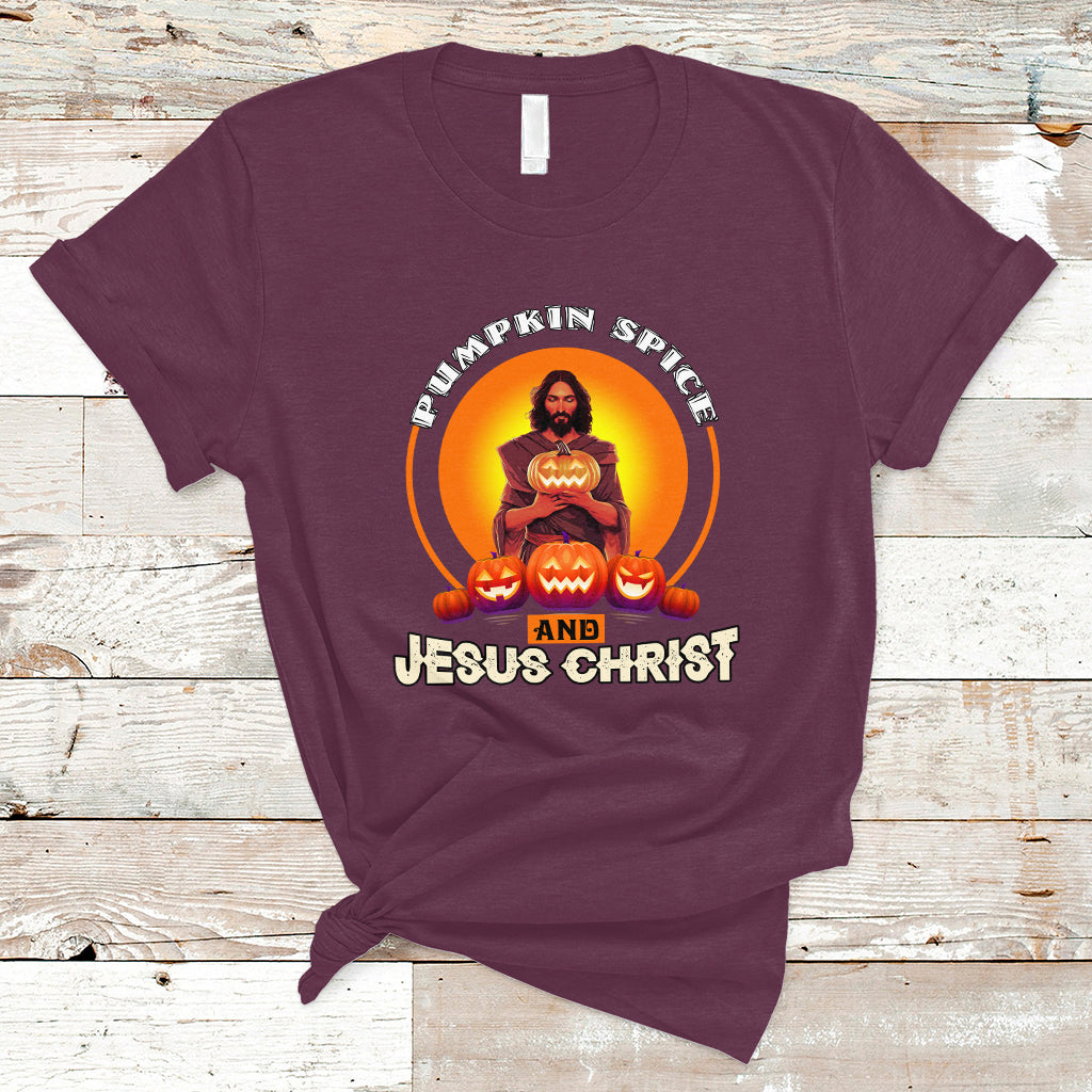 Christian T Shirt Pumpkin Spice and Jesus Christ - Wonder Print Shop