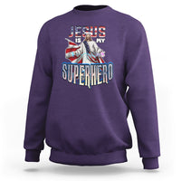 Christian Sweatshirt Jesus Is My Superhero - Wonder Print Shop