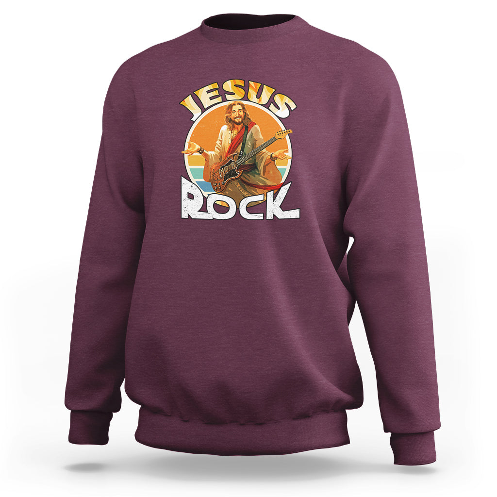 Christian Sweatshirt Jesus Is My Rock - Wonder Print Shop