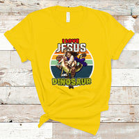 Funny Christian T Shirt I Love Jesus And Dinosaur - Wonder Print Shop