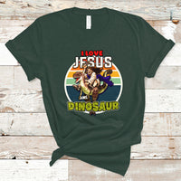 Funny Christian T Shirt I Love Jesus And Dinosaur - Wonder Print Shop