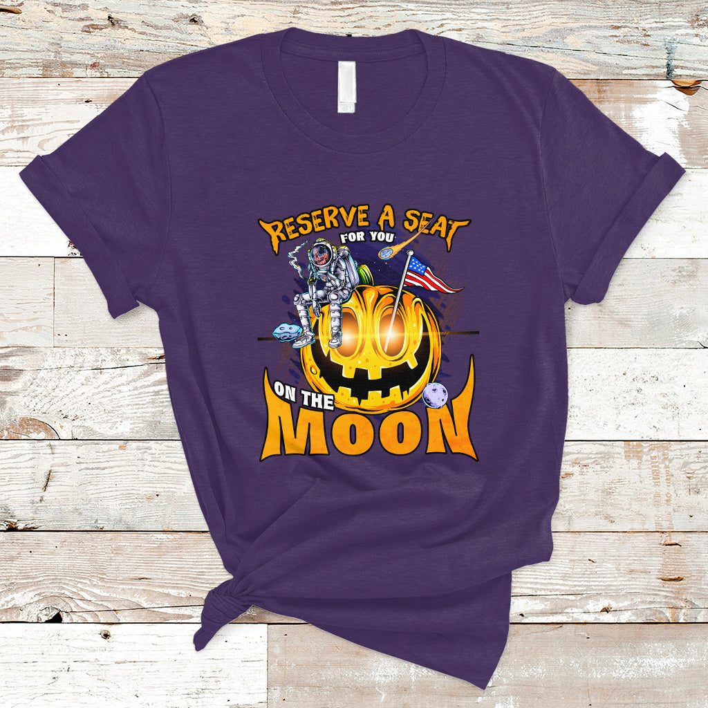 Pumpkin Head T Shirt Reserve A Seat For You On The Moon - Wonder Print Shop