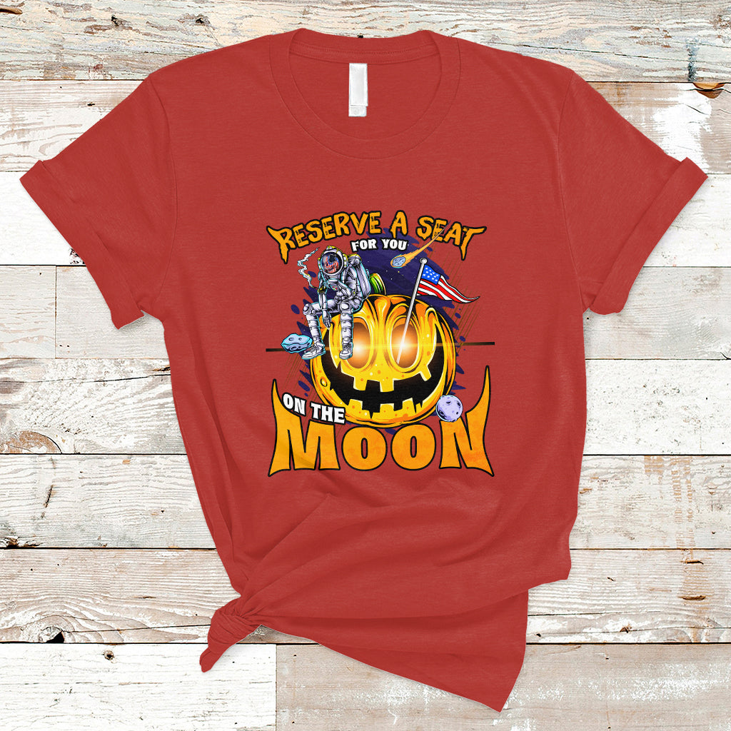 Pumpkin Head T Shirt Reserve A Seat For You On The Moon - Wonder Print Shop