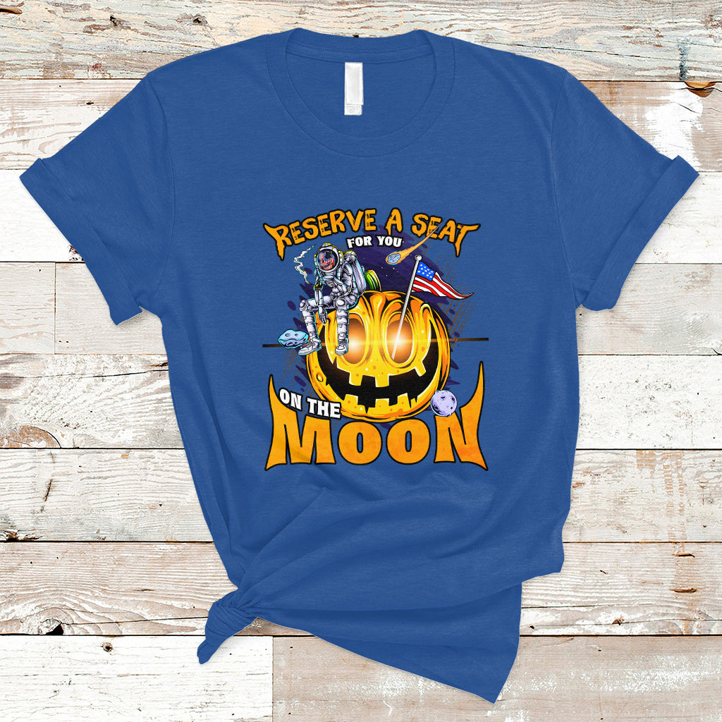 Pumpkin Head T Shirt Reserve A Seat For You On The Moon - Wonder Print Shop