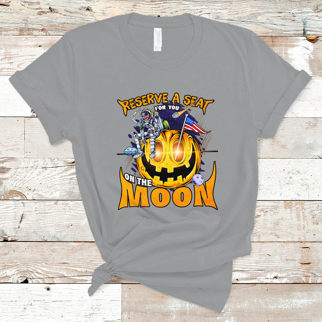 Pumpkin Head T Shirt Reserve A Seat For You On The Moon - Wonder Print Shop