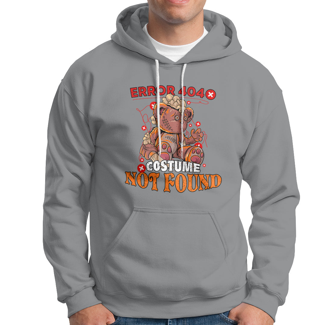 Halloween Teddy Scares Hoodie Error 404, Costume Not Found - Wonder Print Shop
