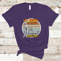 Vintage Skeleton T Shirt Candy is Dandy But Wine is Divine - Wonder Print Shop