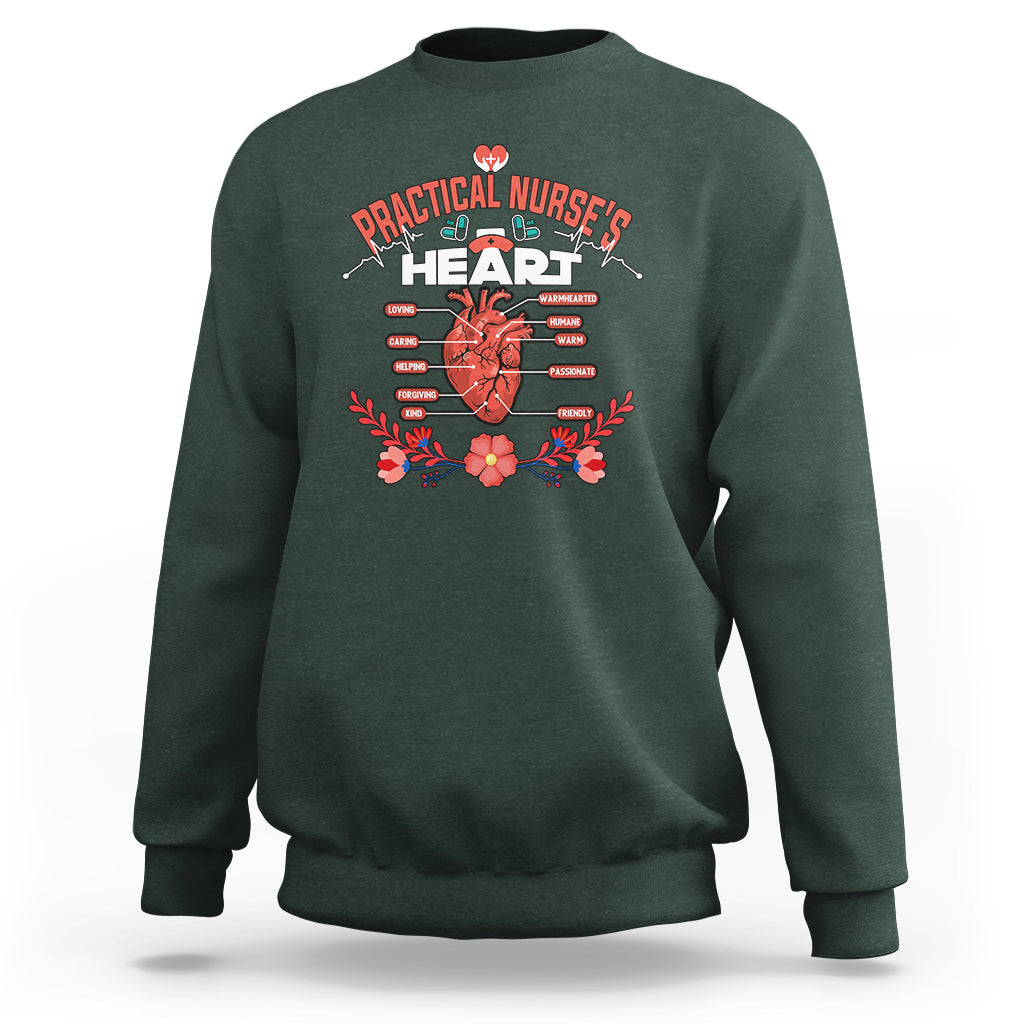 Nurse Sweatshirt Practical Nurses Heart - Wonder Print Shop