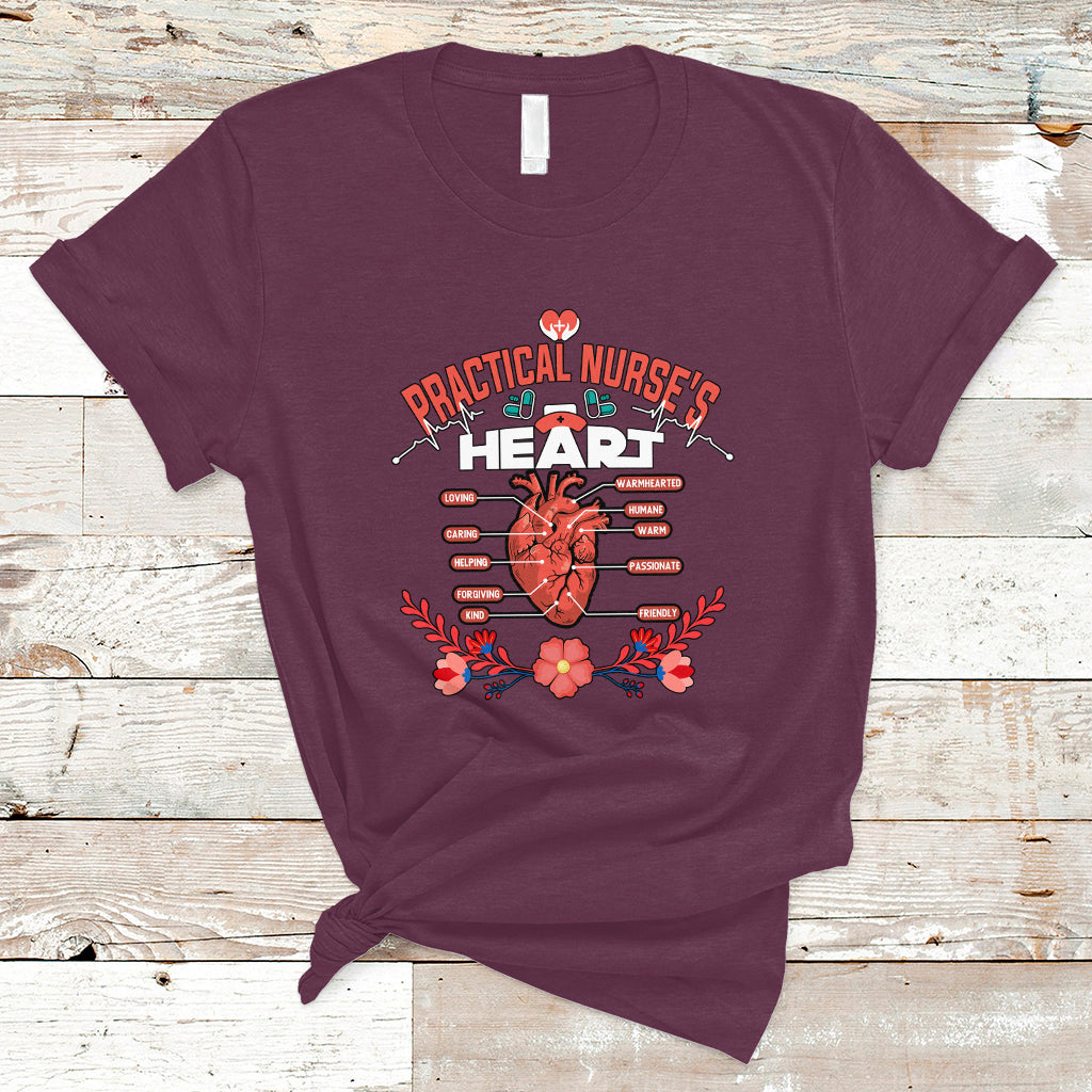 Nurse T Shirt Practical Nurses Heart - Wonder Print Shop