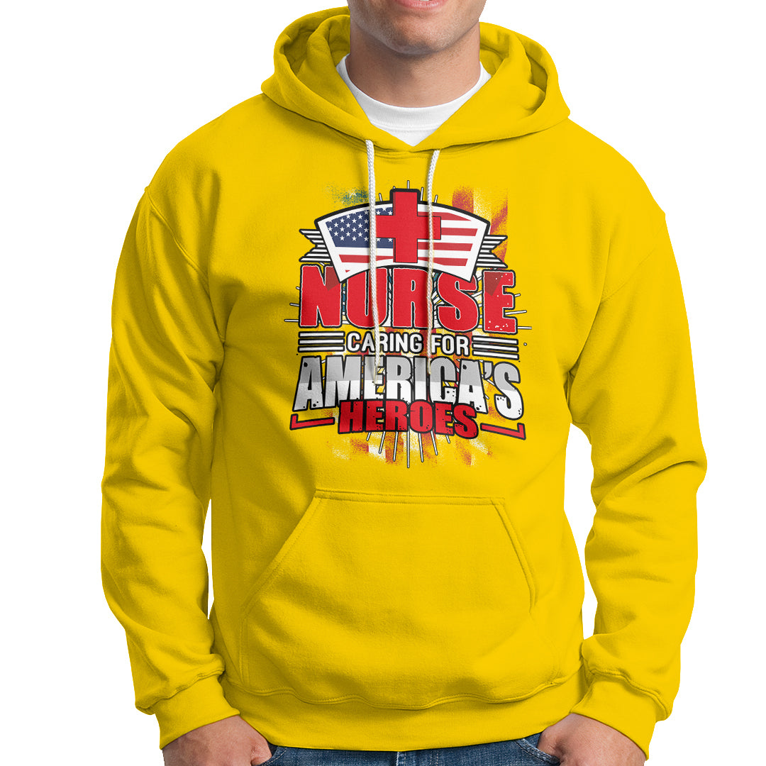 Nurse Hoodie Caring For American Heroes - Wonder Print Shop