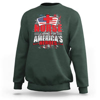 Nurse Sweatshirt Caring For American Heroes - Wonder Print Shop