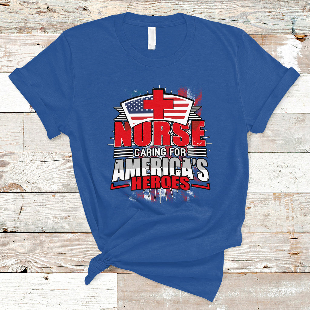 Nurse T Shirt Caring For American Heroes - Wonder Print Shop