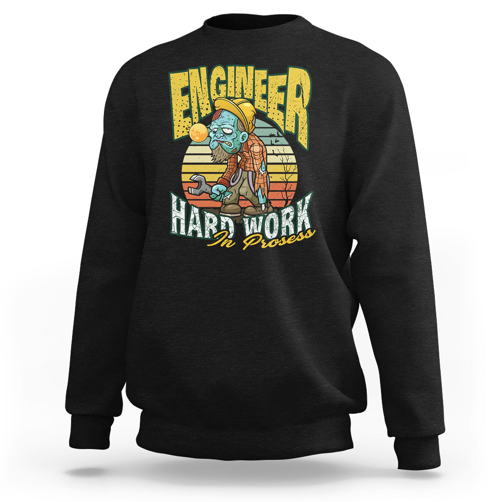 Engineer Sweatshirt Hard Work In Prosess - Wonder Print Shop