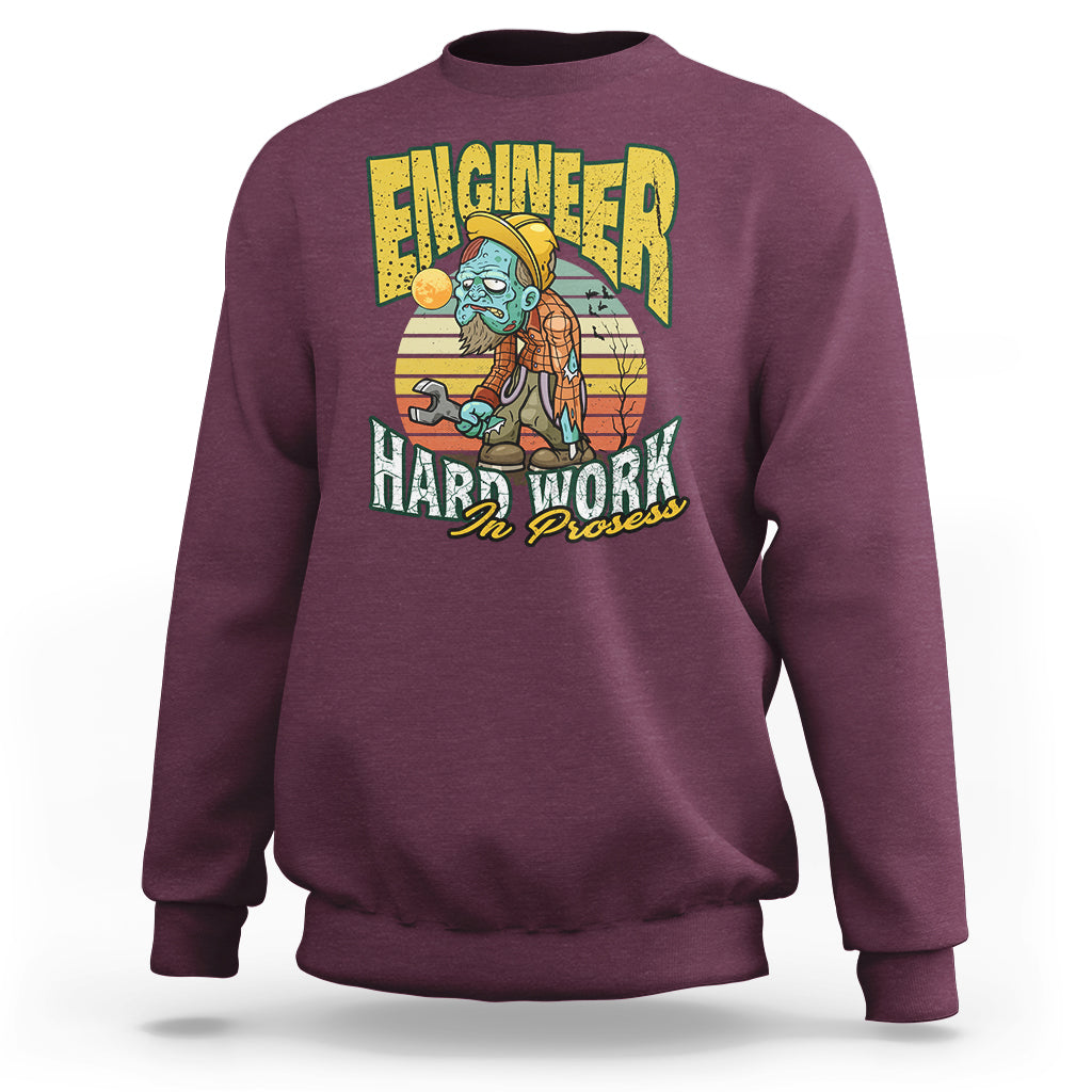 Engineer Sweatshirt Hard Work In Prosess - Wonder Print Shop