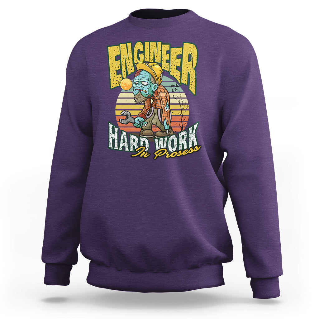 Engineer Sweatshirt Hard Work In Prosess - Wonder Print Shop