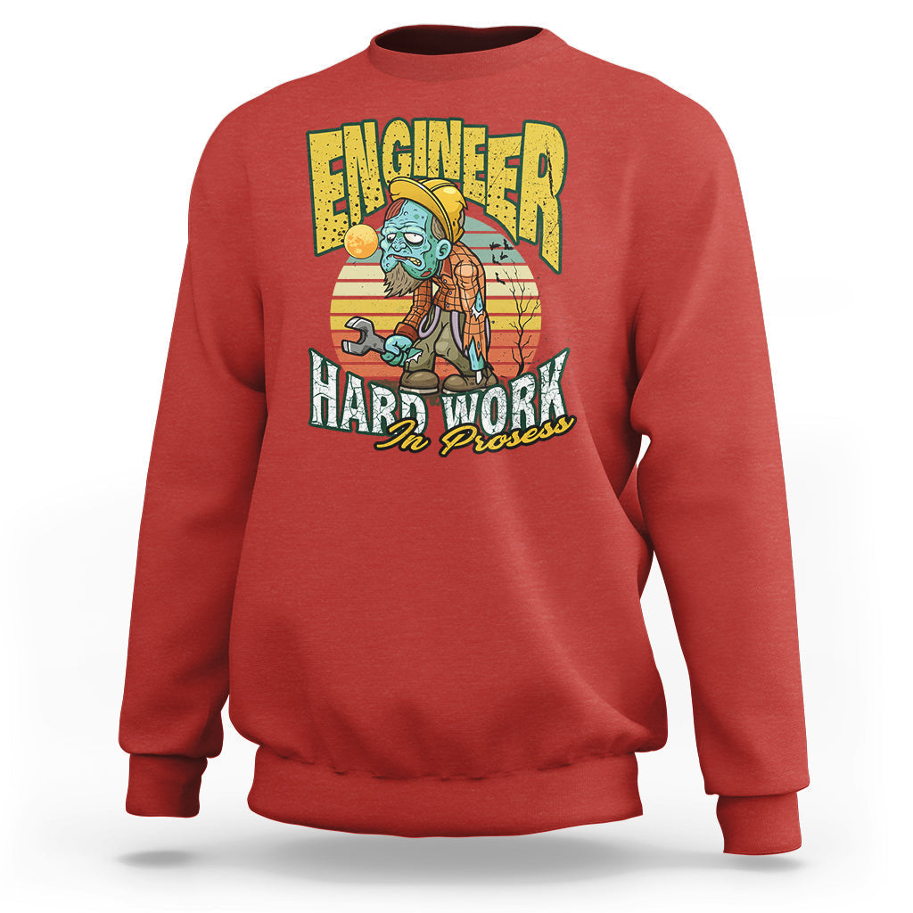 Engineer Sweatshirt Hard Work In Prosess - Wonder Print Shop