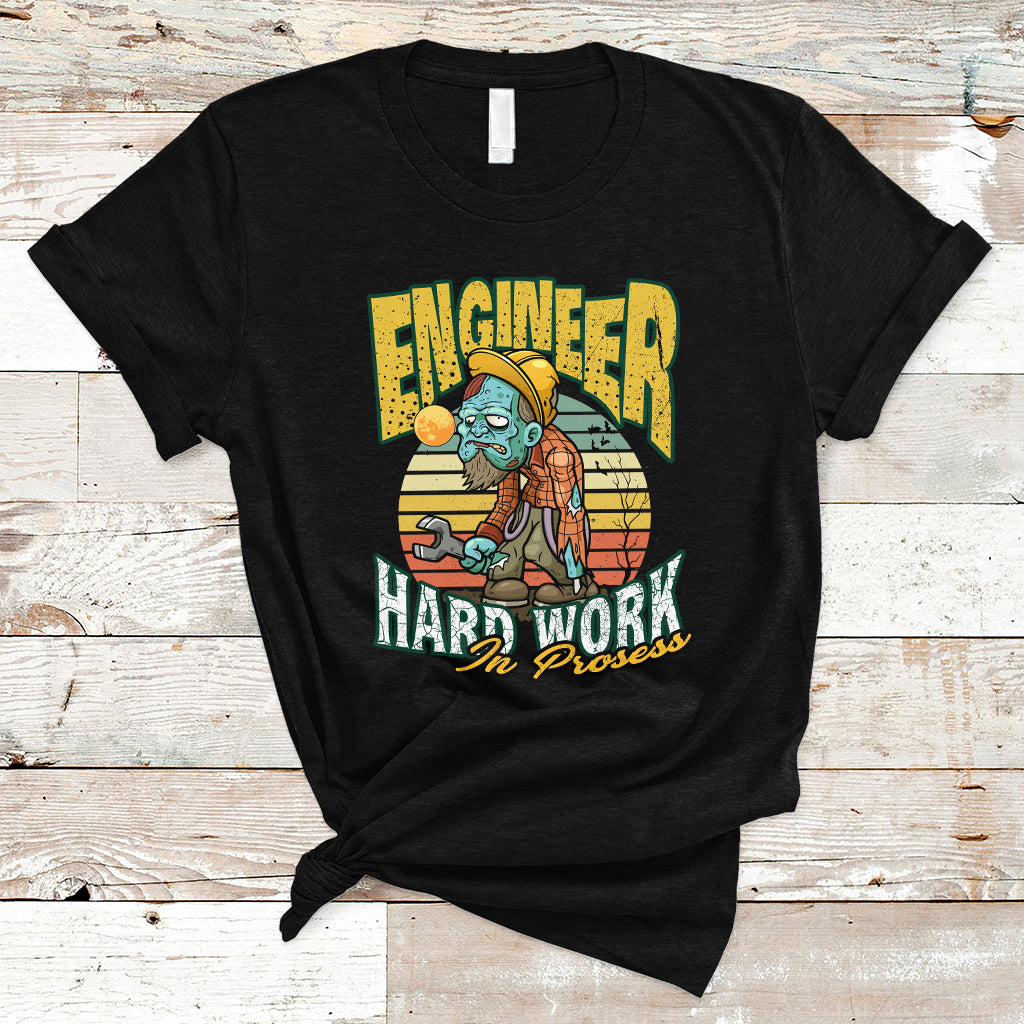Engineer T Shirt Hard Work In Prosess - Wonder Print Shop