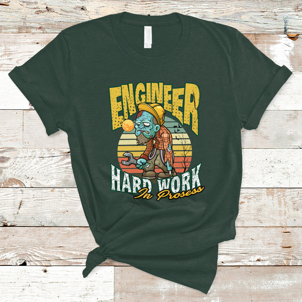 Engineer T Shirt Hard Work In Prosess - Wonder Print Shop