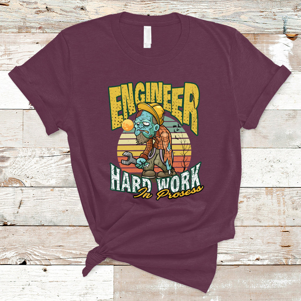 Engineer T Shirt Hard Work In Prosess - Wonder Print Shop