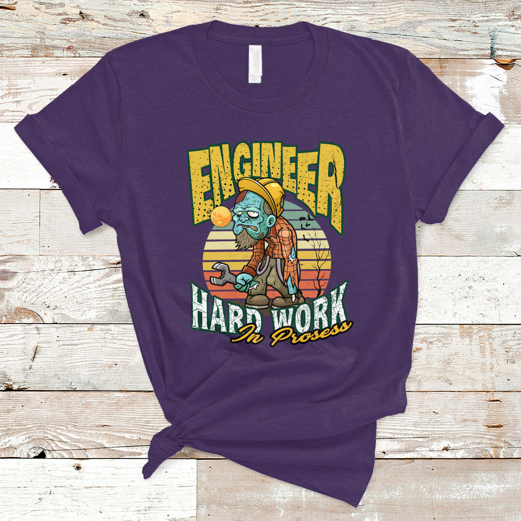 Engineer T Shirt Hard Work In Prosess - Wonder Print Shop