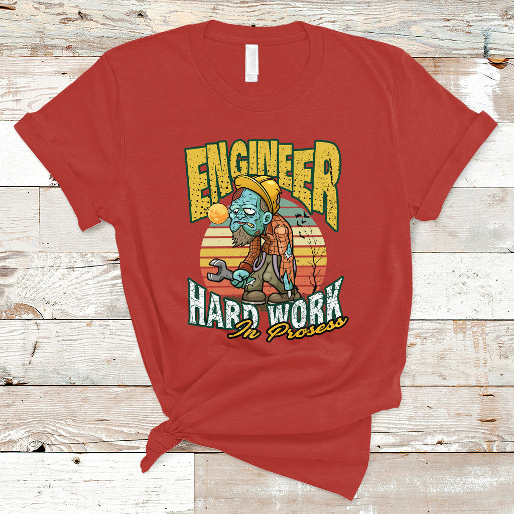 Engineer T Shirt Hard Work In Prosess - Wonder Print Shop