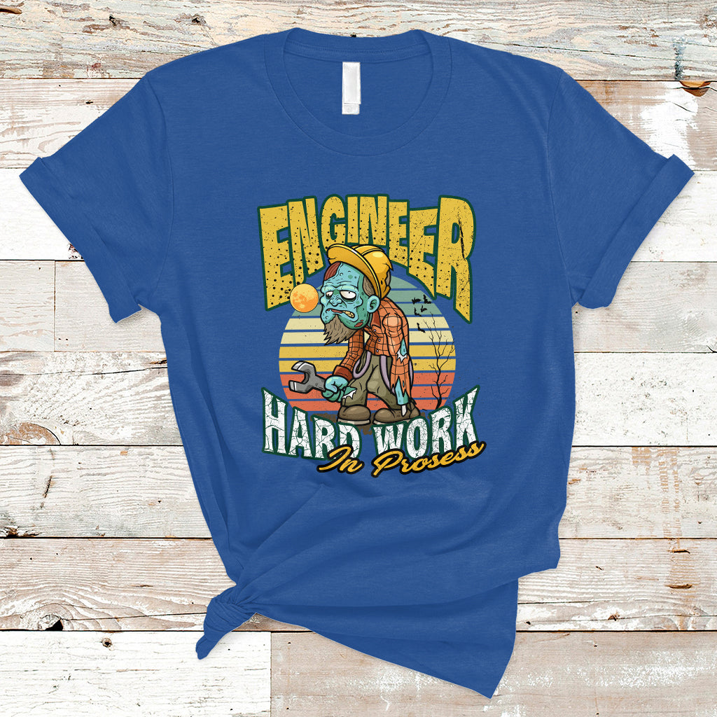 Engineer T Shirt Hard Work In Prosess - Wonder Print Shop