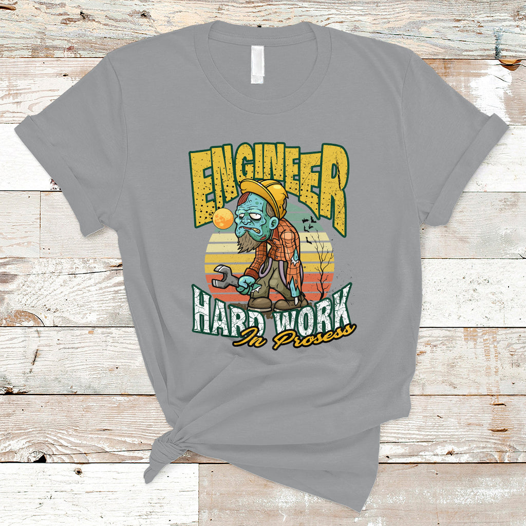 Engineer T Shirt Hard Work In Prosess - Wonder Print Shop
