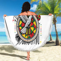 Spirit of Zimbabwe Beach Blanket Tribal Patterns, Flag Colors and Symbol of Peace