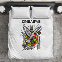 Spirit of Zimbabwe Bedding Set Tribal Patterns, Flag Colors and Symbol of Peace