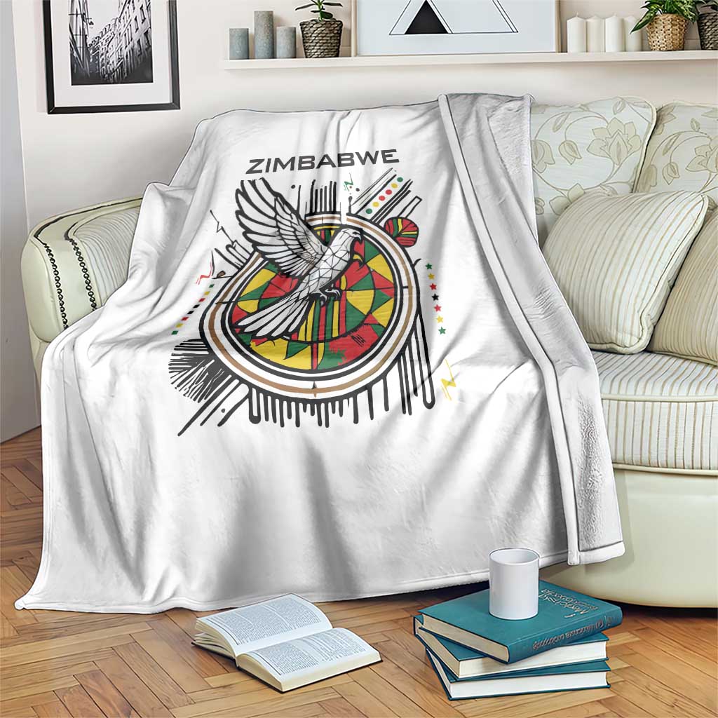 Spirit of Zimbabwe Blanket Tribal Patterns, Flag Colors and Symbol of Peace