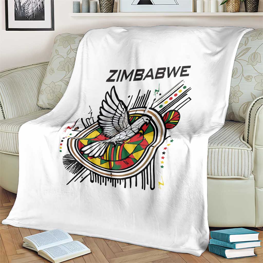Spirit of Zimbabwe Blanket Tribal Patterns, Flag Colors and Symbol of Peace