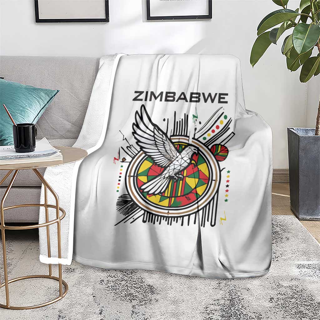 Spirit of Zimbabwe Blanket Tribal Patterns, Flag Colors and Symbol of Peace