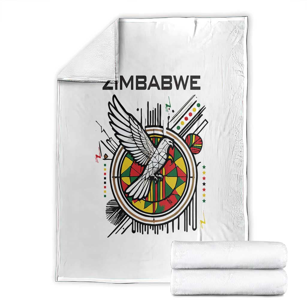 Spirit of Zimbabwe Blanket Tribal Patterns, Flag Colors and Symbol of Peace