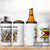 Spirit of Zimbabwe 4 in 1 Can Cooler Tumbler Tribal Patterns, Flag Colors and Symbol of Peace