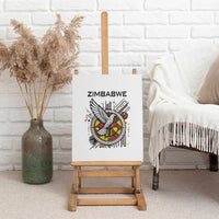 Spirit of Zimbabwe Canvas Wall Art Tribal Patterns, Flag Colors and Symbol of Peace
