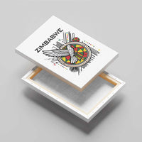 Spirit of Zimbabwe Canvas Wall Art Tribal Patterns, Flag Colors and Symbol of Peace