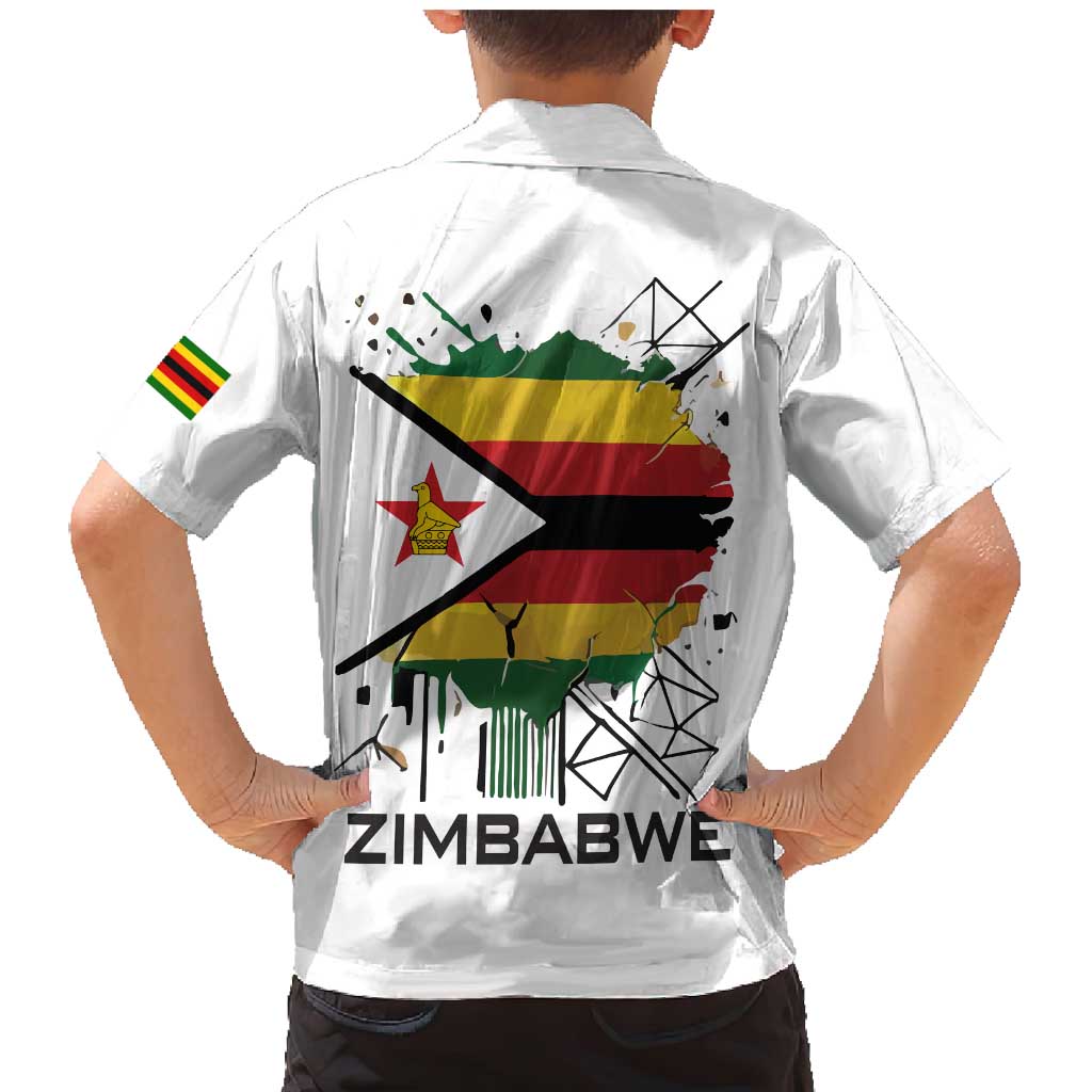 Spirit of Zimbabwe Family Matching Mermaid Dress and Hawaiian Shirt Tribal Patterns, Flag Colors and Symbol of Peace