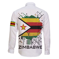 Spirit of Zimbabwe Family Matching Off The Shoulder Long Sleeve Dress and Hawaiian Shirt Tribal Patterns, Flag Colors and Symbol of Peace