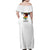 Spirit of Zimbabwe Family Matching Off Shoulder Maxi Dress and Hawaiian Shirt Tribal Patterns, Flag Colors and Symbol of Peace