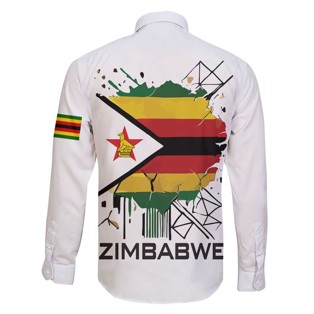 Spirit of Zimbabwe Family Matching Short Sleeve Bodycon Dress and Hawaiian Shirt Tribal Patterns, Flag Colors and Symbol of Peace