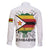 Spirit of Zimbabwe Family Matching Short Sleeve Bodycon Dress and Hawaiian Shirt Tribal Patterns, Flag Colors and Symbol of Peace